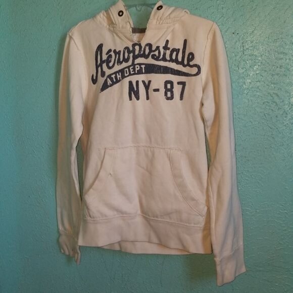 Aeropostale White Hooded Sweatshirt Hoodie WOMEN'S WOMAN'S Adult Small - Picture 9 of 9
